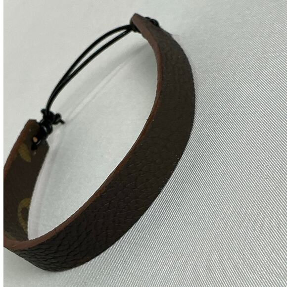 Louis Vuitton Slide Leather Bracelet Dark Brown Soft Pebble - Picture 6 of 10